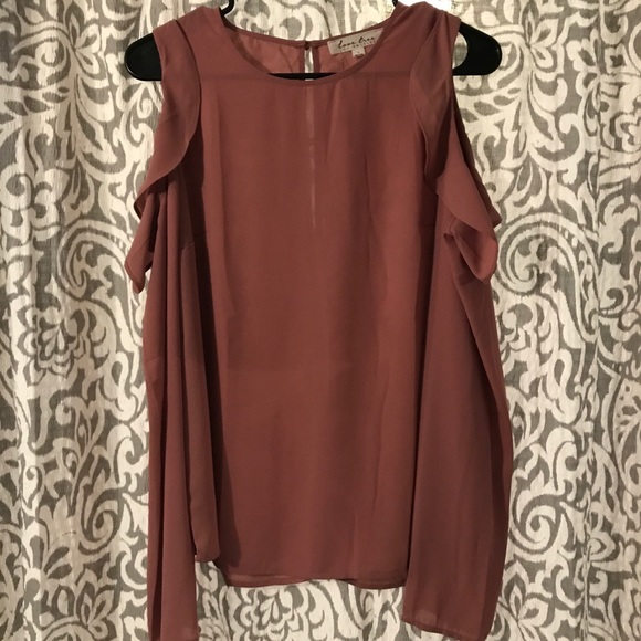 Charlotte Russe Mauve/Pink Cold Shoulder Blouse - Picture 1 of 5